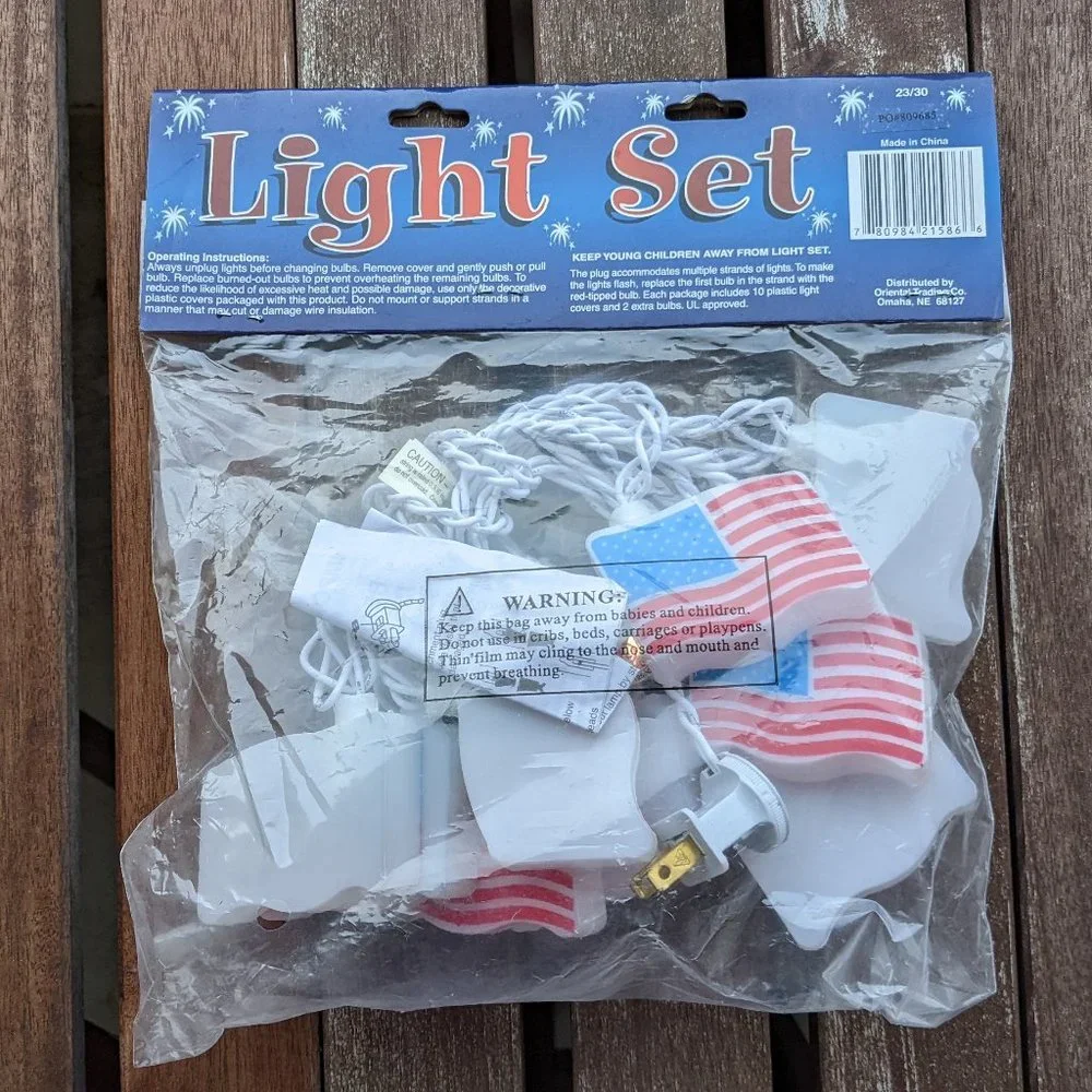 💜✨NWT American Flag String Lights